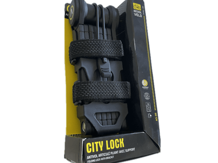 Antivol pliable articulé Auvray City Lock 360 Pro avec support - Sécurité 8/10 (ART**) - Elwing